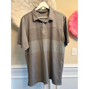 TRAVIS MATHEW BLACK AND GREY POLO SIZE L